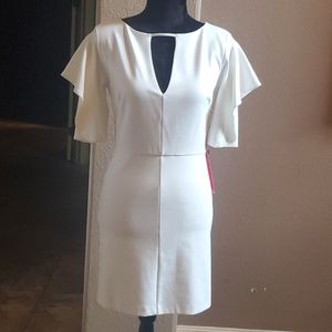 Elegant dress by Halston with flutter sleeves